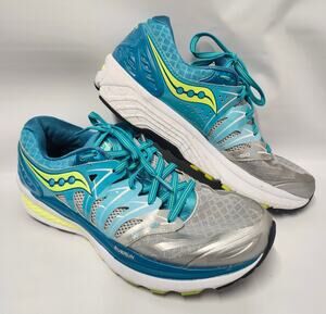Saucony Hurricane ISO 2 Women’s 9.5 Blue Silver Citron Running Shoes